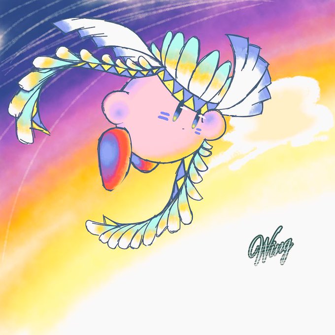 愛鳥の羽色でウィングカービィを描くのtwitterイラスト検索結果