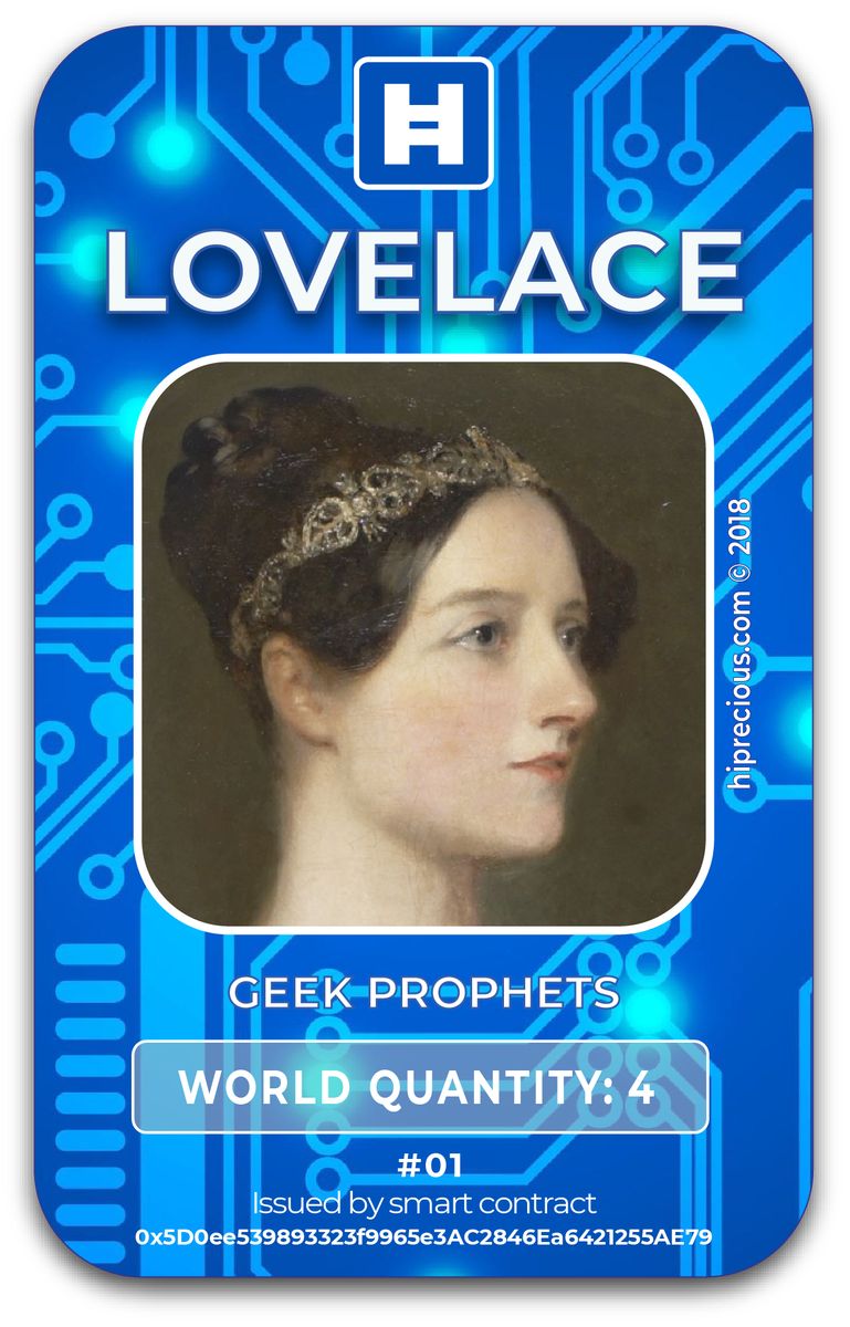hipreciouscom's tweet photo. As a Tribute for the Mother of algorithm,  
we're happy to announce that #01 Ada Lovelace from Geek Prophets collection is now on auction on @projectopensea!

https://t.co/UZuVNg4k62

#Geek #Algorithm #computersciences  #womenintech  #Precursor https://t.co/QbgTNguoPD