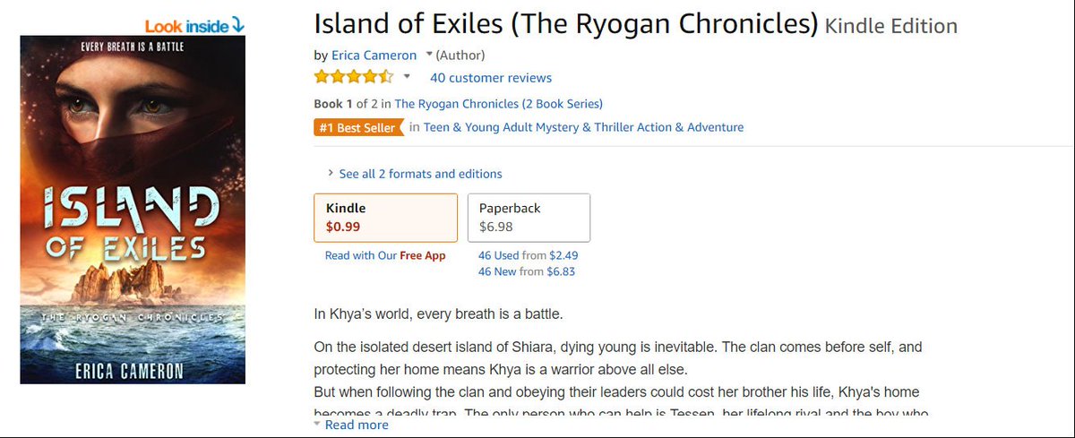 ByEricaCameron's tweet photo. In related news, OMG LOOK. #IslandOfExiles is #1 in TWO different categories and has a bestseller flag on the main page for the FIRST TIME EVER. This is amazing. Thank you so much for your support of this sale, everyone! @EntangledTeen https://t.co/Pvci7SUcYk