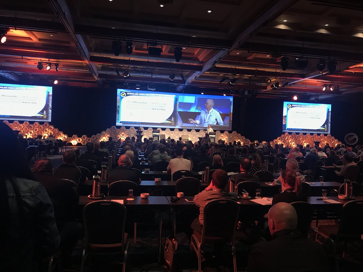 Keynote by <a href="/andrewpmcmahon/">Andrew McMahon</a> from <a href="/MatesinMining/">MATES in Mining</a> at #QMIHSC talking about how it’s easier to offer help to a mate, than it is for your mate to put his hand up and ask for it.