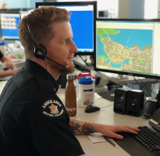 PHSAofBC's tweet photo. 517,301. That's how many times @BC_EHS #dispatchers and emergency call takers such as Tara Lee, Gary, Megan and Jason were a lifeline for patients across BC in 2017. If @BC_EHS has made a difference in your life, you can #ShareThanks: https://t.co/HDWicKvr9S https://t.co/MJnJDjtsnt