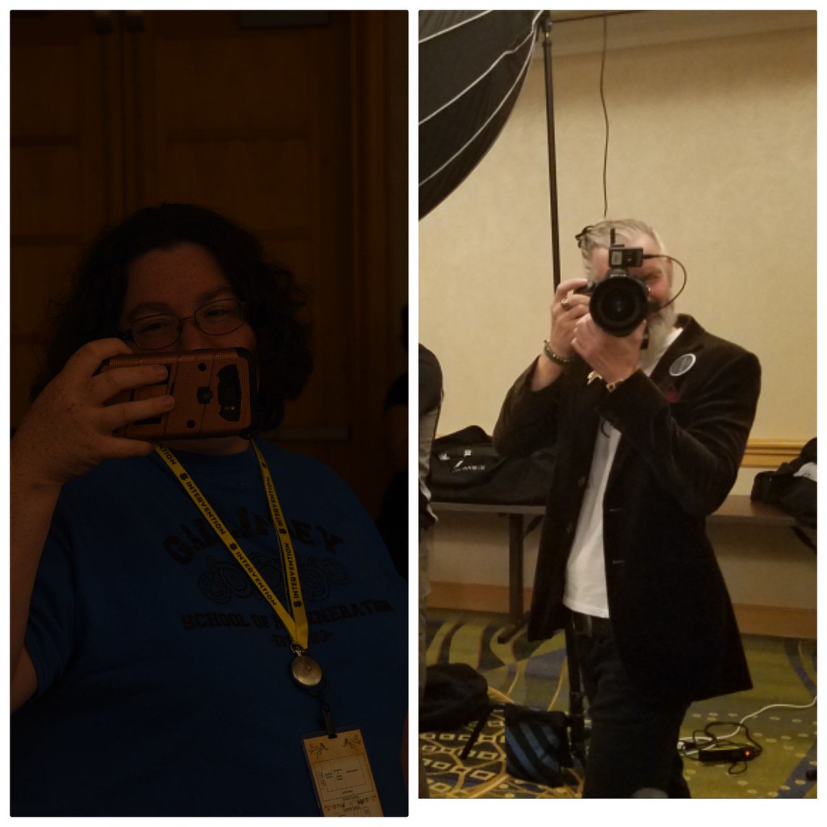 HeatherDaly18's tweet photo. Jon caught me taking photos! 
@joncampling @MobileMonicker @PotterVerseCon https://t.co/04btXMMtQV