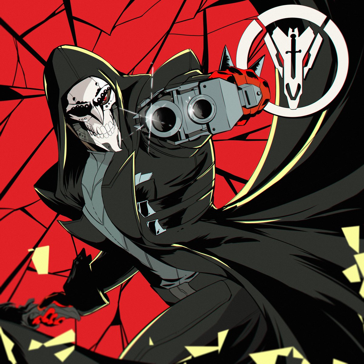 Oracle_Kun's tweet photo. Mixing two of my favorite games; #overwatch and #persona5! My take on Reaper but, if he was a phantom thief! https://t.co/fLGwTrUiv1