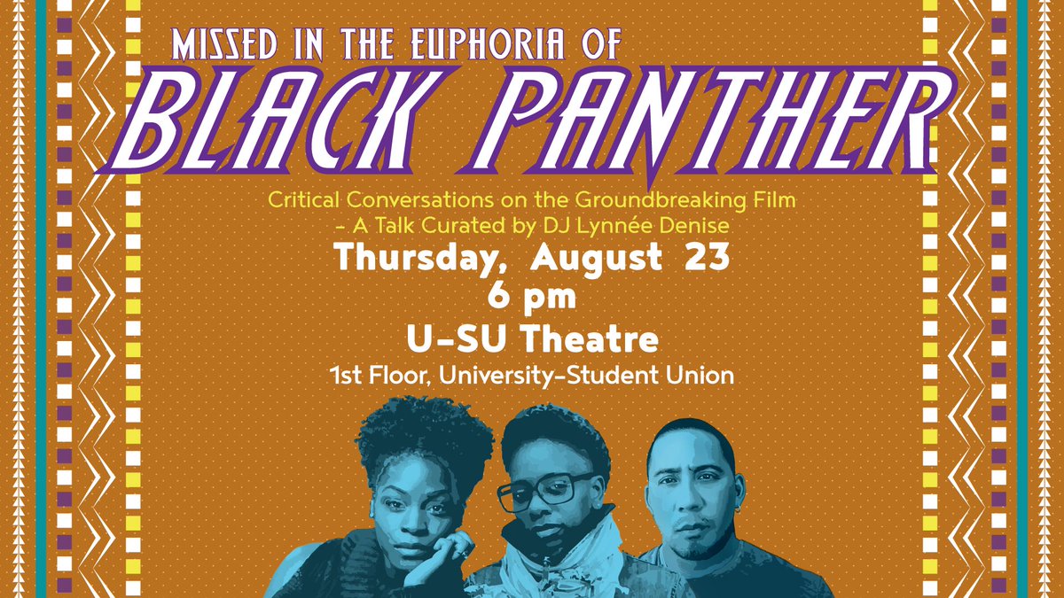 CCCatCalStateLA's tweet photo. Starting the new school year w/ 2 Black Panther film events from #TheCCC &amp; @CSICalStateLA. 

Panel @ race, class, gender elements in film. Thurs, 8/23, 6pm, Student Union Theatre.

Black Panther film screening Fri, 8/24, 6:30 pm, lawn outside #CalStateLA gym. 🙅🏽‍♀️🙅🏽‍♂️ https://t.co/bcCnzmtgfM