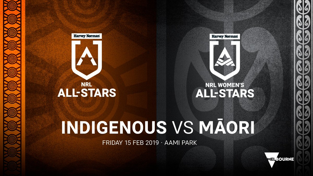 The @HarveyNormanAU #NRLAllStars will kick off the 2019 #NRL season in <a href="/Melbourne/">Melbourne, Australia</a>!

The Australian Indigenous All-Stars will take on the New Zealand Maori Kiwis at <a href="/AAMIPark/">AAMI Park</a> in Melbourne on Friday 15 February. 

Get your tickets now - nrl.com/tickets