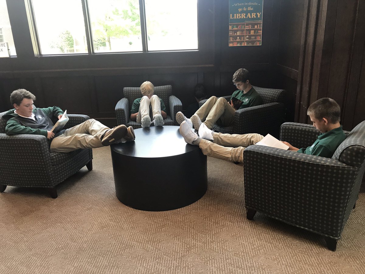 jsagee's tweet photo. Mrs. Wood's 8th graders spent time rotating between genre tables to find the perfect book! 💚 https://t.co/xsrtFQ1a0e