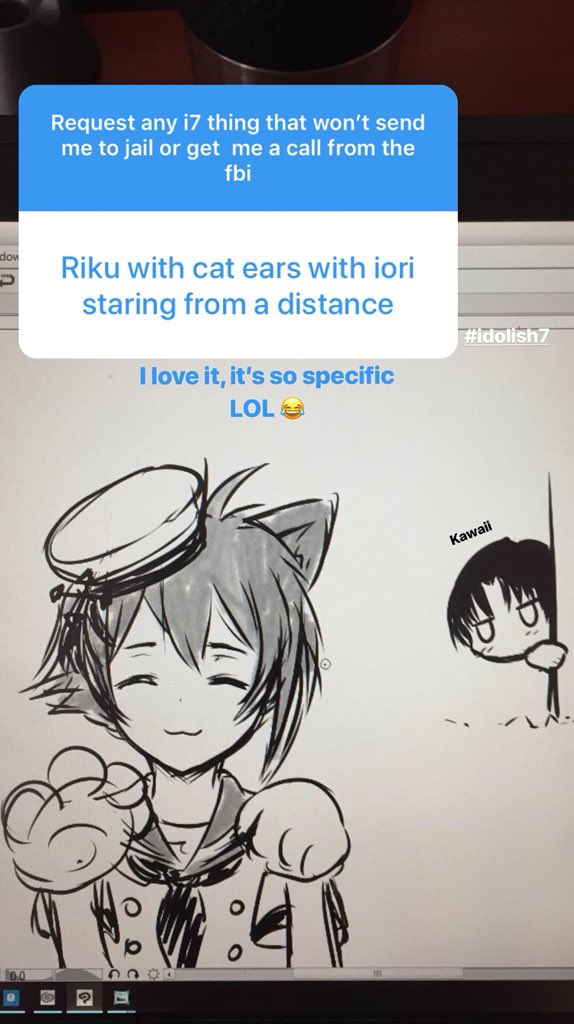 Set 4! Cat ear Riku with Iori watching from a distance, tennis ball Tenn, King Pudding holding Tamaki, and the 1st Sogo request!
The request submission post is gone now, so I won't be able to do much more. It was fun doing these! 