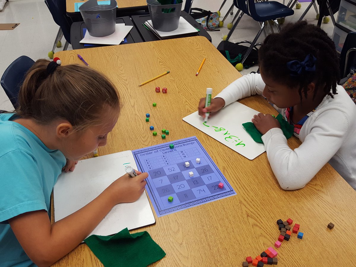 lylesla's tweet photo. Ss play partner games in math to practice order of operations. https://t.co/4RcUmX7u6A
