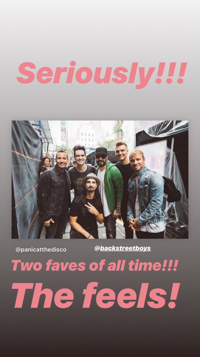 Damaris_Fuster_'s tweet photo. Can’t contain my excitement! #BrendonUrie #panicatthedisco #collaborateplease #BackstreetBoys #Epic https://t.co/kC0SlNYQon