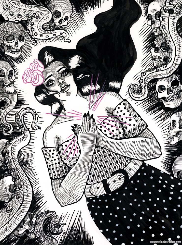 inkedpawprints's tweet photo. #VisibleWomen Hi! I'm an illustrator who loves the density of blank ink on paper and creating strong, creepy, and alluring female characters. You can find me:
🖤  https://t.co/WiGpN5pEAz
🖤  https://t.co/Xqlx6isZxQ
🖤  https://t.co/RO9zZX1hik https://t.co/Dlw0pRUnYn