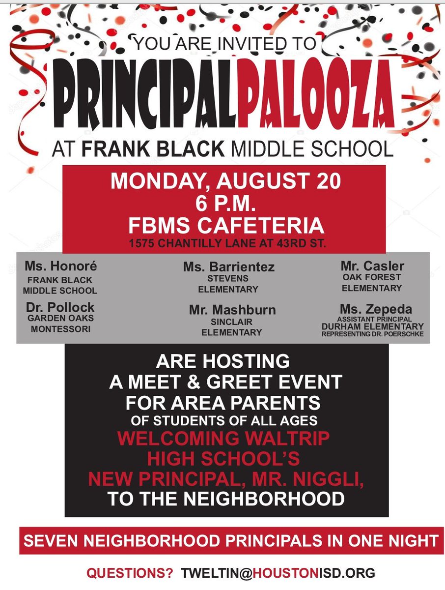 Panther_Proud's tweet image. Waltrip Feeder PrincipalPalooza! Thanks to all the parents and families who attended! #SameVision #Partnerships #NorthWestArea @DurhamES @GardenOaksMont @Sinclair_ES @LStevensES @waltrip2018 @OakForestES @rhonore36 @HoustonISD @Drjlarredondo @TeamHISD