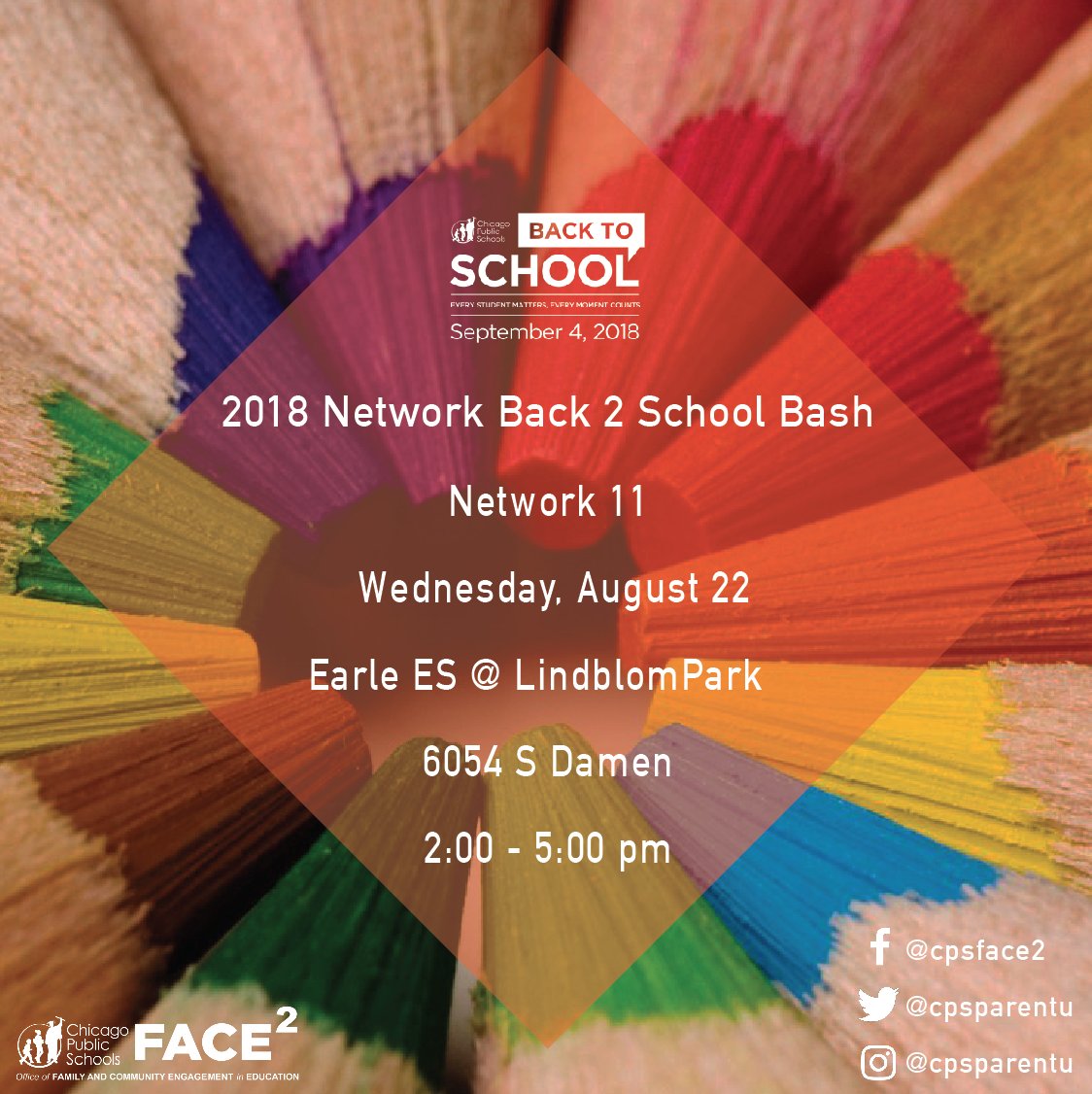 cps__face's tweet photo. Come join us for our Network 11 Back to School Bash on August 22. #cpsface2 https://t.co/cJOXuU6Ksa