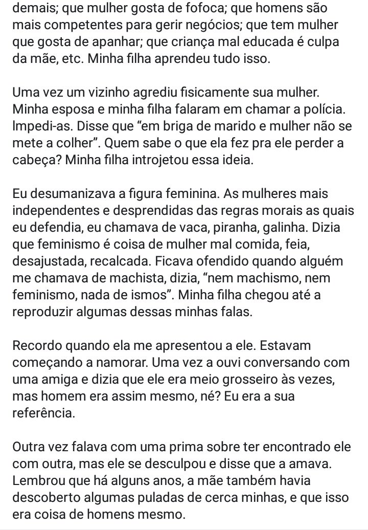 plmdsane's tweet photo. "a cada ato machista eu matei minha filha." 

leiam!!!!!!!! https://t.co/Yvz5LgQ40j