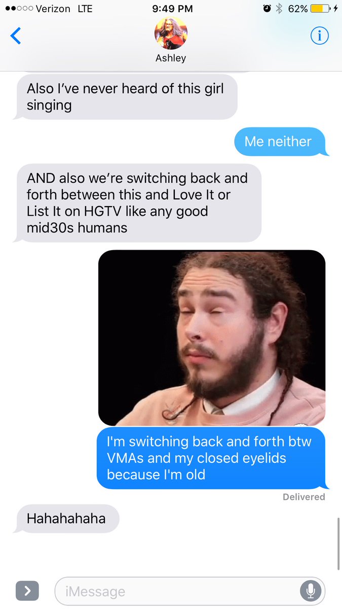 alliewagon's tweet photo. True Life: We're Too Old To Be Watching The @MTV #VMAs https://t.co/cI7pGzcAMP