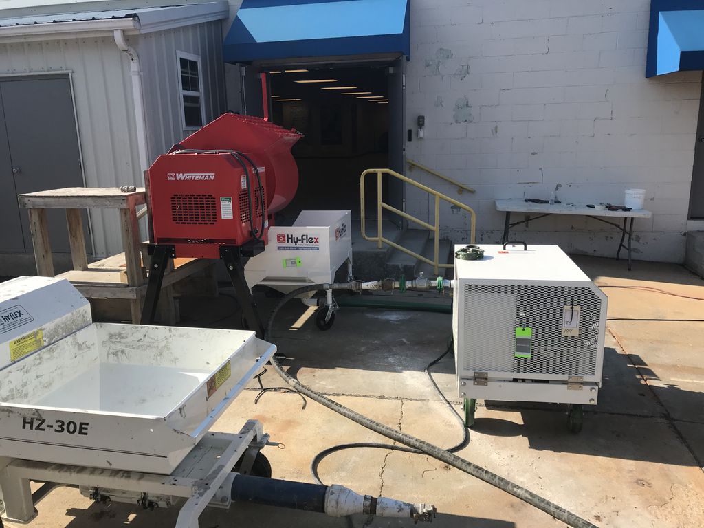 HyFlexCor's tweet photo. Check out these photos from the @carboline #fireproofing school in St. Louis. We’re so happy we could be a part of this experience! 👍🏻 #pumps #mixers #sprayers #fireproofingapplication https://t.co/Wox006KrPx