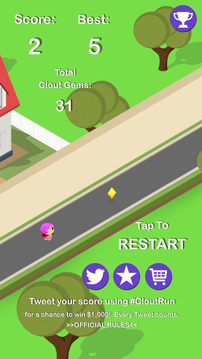 Michael50576313's tweet photo. Can you beat my highscore? You can win $1,000! #CloutRun https://t.co/LpfOUdPz8M https://t.co/pBFC2wi1HY