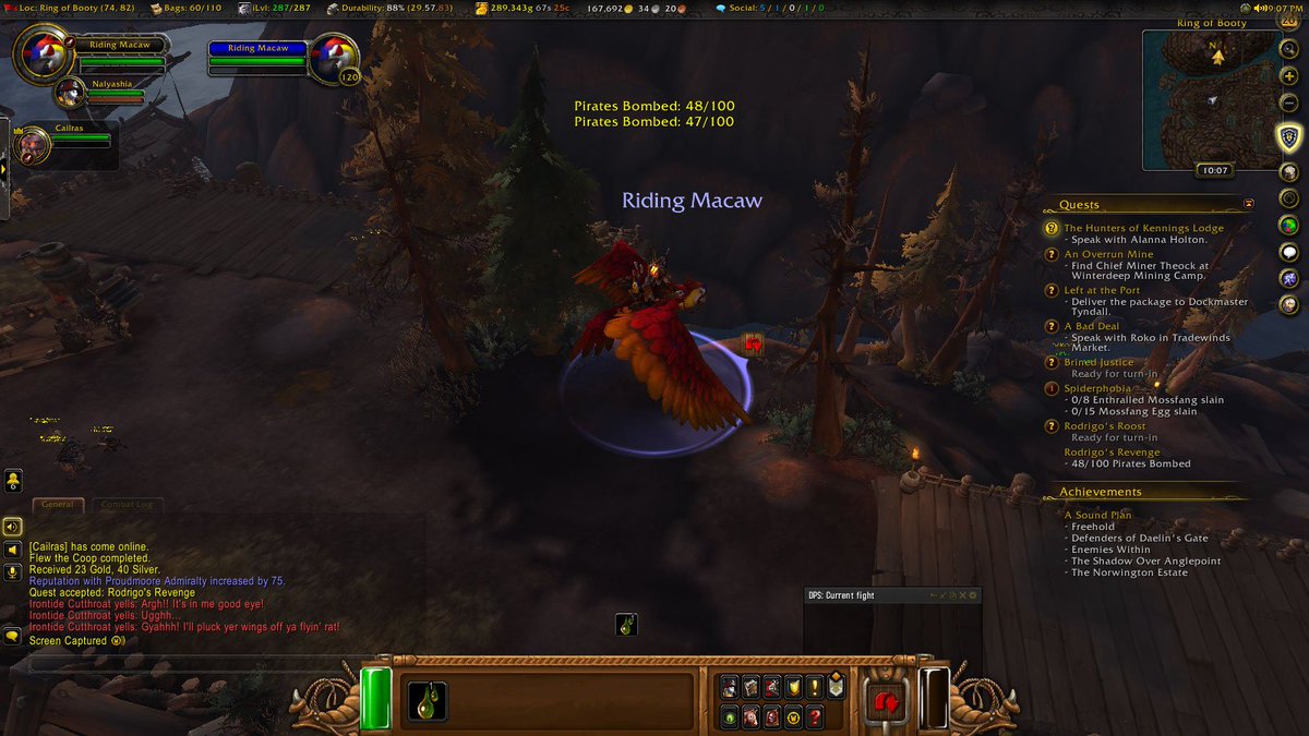 nalyknowsnothin's tweet photo. Found the #poopquest! You fly around and make the bird poop on the pirates. Classy #Blizzard #BfA #Warcraft https://t.co/uHK3RmOExb
