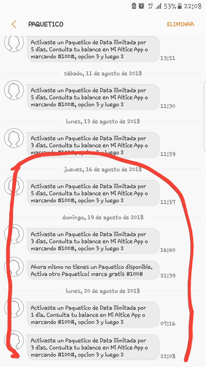 LuisFreza's tweet photo. Lo que me pasa a mi es increíble con @altice_do @SomosAlticeDo @IndotelRD @ProConsumidorRD  me están robando a la clara con el servicio de paqueticos https://t.co/lH9LY2EfXB