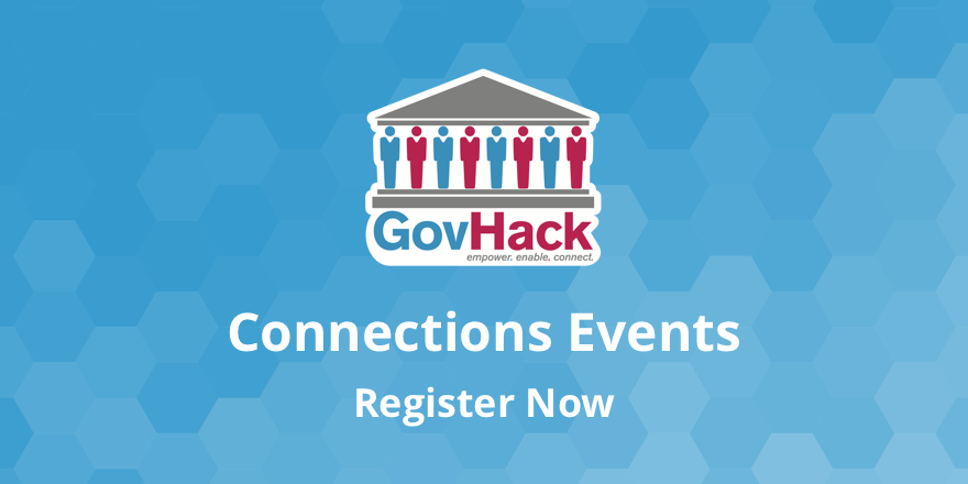 GovHackAU's tweet photo. 👋 We have lots Connections events coming up! Some are just around the corner! Join us for a Connections event to learn about #GovHack, maybe form a team, and get to know the wonderful community around the event. 👉 https://t.co/qcqOi2cbn6 https://t.co/2ZfcjfE9Lx