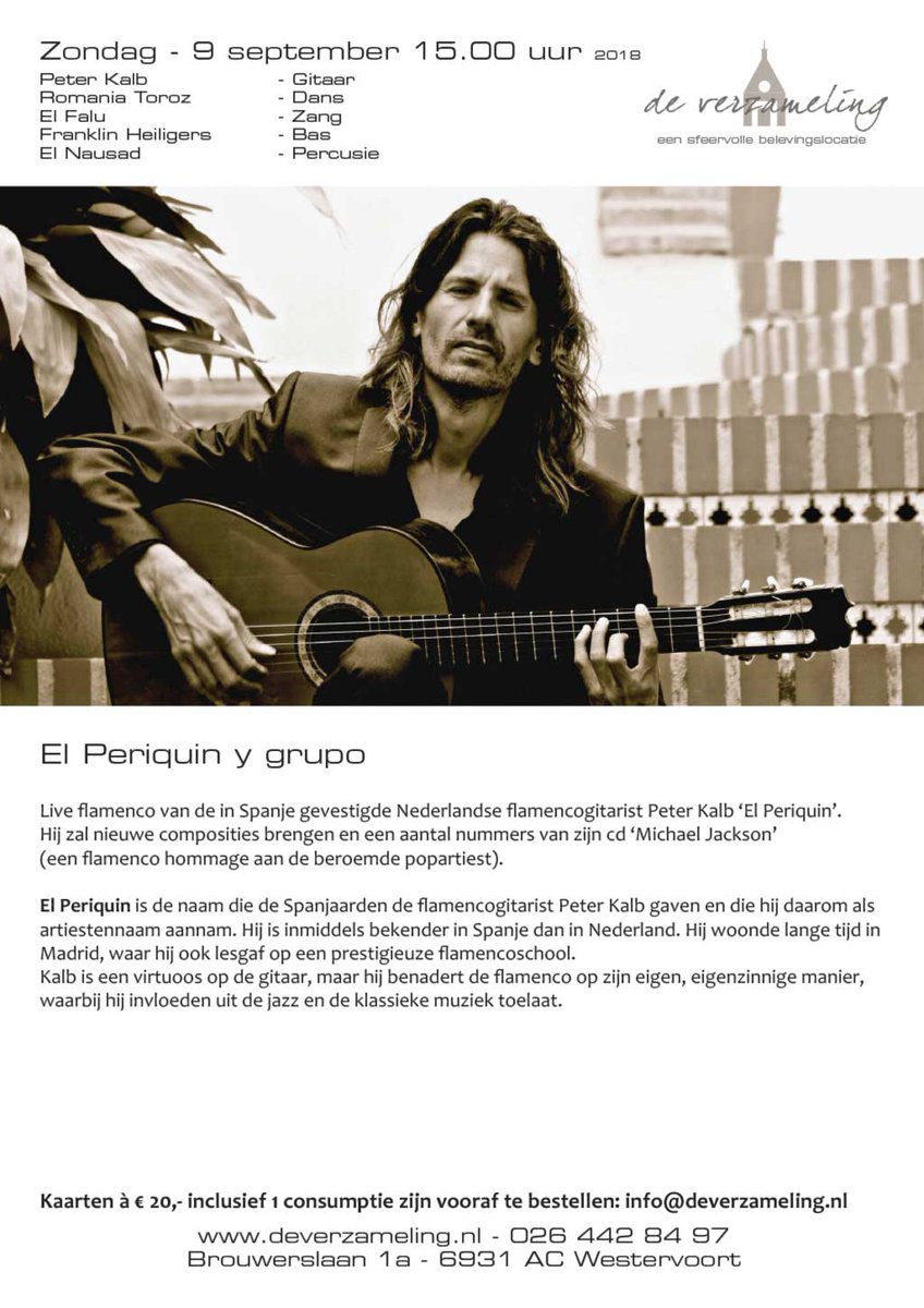 Heerlijk nazomeren met een live flamenco concert met dans op 9 september in <a href="/DeVerzameling/">Marie-José van Hekke</a>, Brouwerslaan 1a, Westervoort
Je kunt kaarten bestellen via info@deverzameling.nl
Zie deverzameling.nl/evenementen-li… #muziek #peterkalb #zomerconcert #concertruimte #liveflamenco #flamencodans