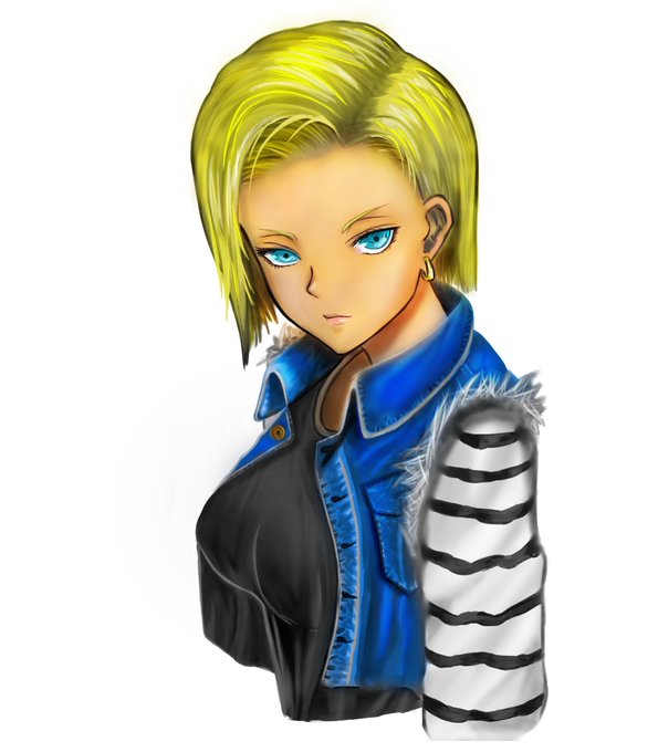 人造人間18号描いた。めっちゃ疲れました。 