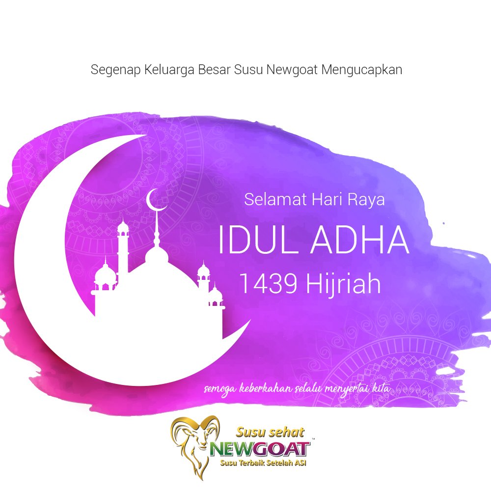 Segenap keluarga besar susu Newgoat mengucapkan "Selamat Hari Raya Idul Adha 1439 Hijriah..."

#newgoat
#iduladha
#susukambing