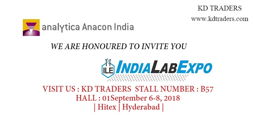 KDTradersHYD's tweet photo. @we_aresun HONOURED TO INVITE YOU  
 ANALYTICA ANACON INDIA &amp; INDIA LAB EXPO 
VISIT US : KD TRADERS  STALL NUMBER : B57 HALL : 01
September 6-8, 2018 | Hitex | Hyderabad 
@drreddys @Cipla_Global @SunPharma_Live @PiramalGroup https://t.co/FBHP879uMx