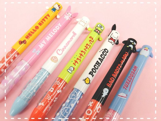 モフサンド 黒赤2色ボールペン かわいい サメb キャラクター 文具 Funbox Mimiペン Mofusand