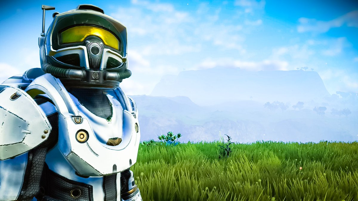 SweetG4ming's tweet photo. A beautiful earth-like paradise!  Great views and mountain ranges!  I love this game and I am claiming so many planets now haha!  Going to continue base building A LOT!!!  #NoMansSkyNEXT #NoMansSky @hellogames @NoMansSky  Check out my base builds here! --> https://t.co/luzzgOH97P https://t.co/I8xPBfD2no
