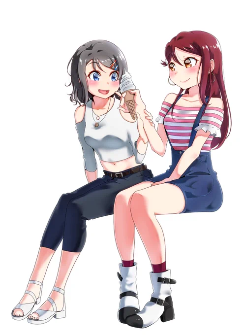 「アイスちょーだいっ」#ようりこ#渡辺曜#桜内梨子 