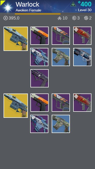 ThisIsDIM's tweet image. WIP: Moving a little further along with mocking up refreshed character cards.  

Emblem icon floats above bkgrd w/ shadow
XP progress bar is larger
Buffs like Well Rested added to Card
Updated power color to D2
Mobile UI fills width of screen.

What could we do differently?