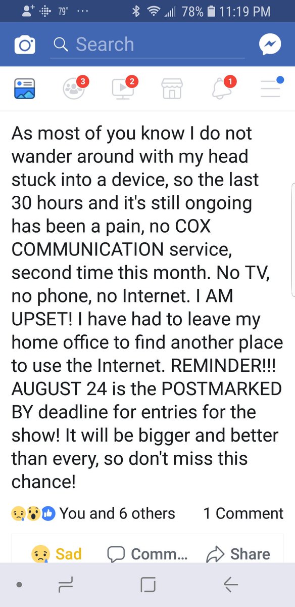 nansnowflake's tweet image. @CoxHelp what's going on in Oklahoma? Just saw this from a friend who runs a competition with deadlines. This needs to be escalated. She said it couldn't be declared an outage until it was a certain number of of homes affected.