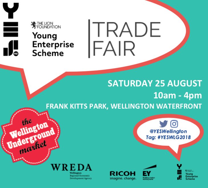 Everyone get along to <a href="/FrankKitts/">Underground Market</a> on Saturday to see our <a href="/youngentnz/">Young Enterprise NZ</a> students selling all manner of products and services! Bring your friends and family. In association with @Wellington_NZ @EY_CareersAUNZ <a href="/RicohNZ/">Ricoh New Zealand</a>
