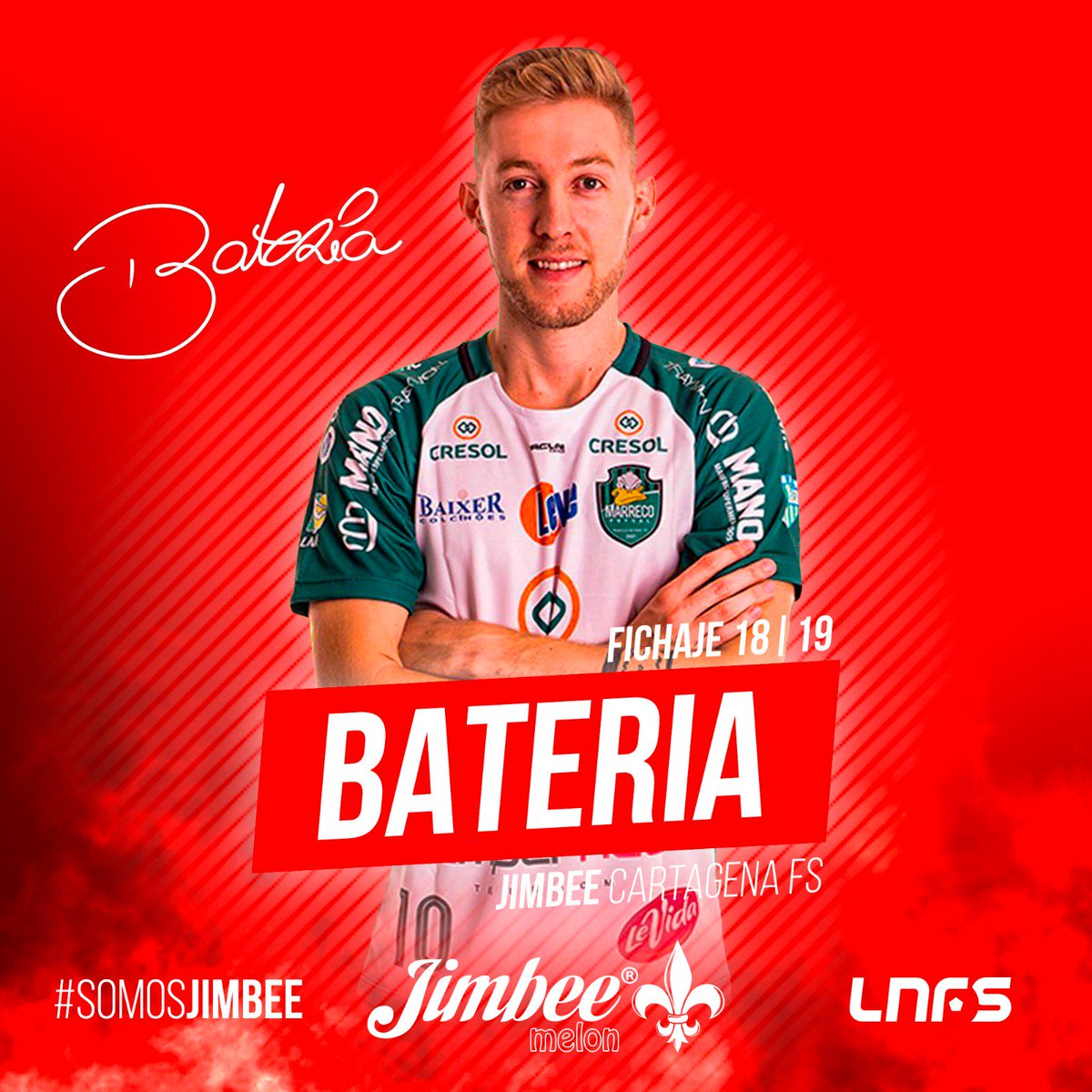 JimbeeCartagena's tweet photo. OFICIAL | 🆕💣BATERÍA REGRESA A LA LIGA ESPAÑOLA CON JIMBEE CARTAGENA 😎🔝:  https://t.co/LCaGsTOt03 

@JimbeeMelon #SomosJimbee #Ilusión https://t.co/pWangwgDRV