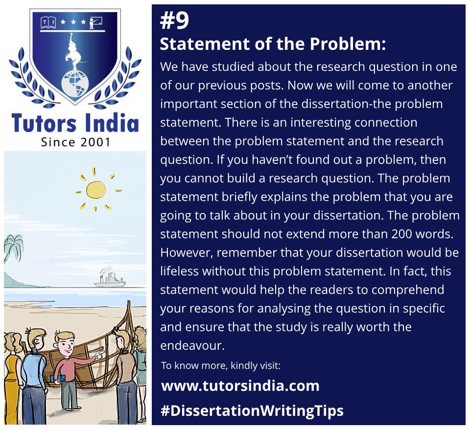 TutorsIndia's tweet image. #DissertationJourney
Day 9: Statement of the Problem
For more information visit: goo.gl/t2PSwx
#DissertationWritingTips #PlagiarismCorrection #ResearchProposal #Assignment
#India: +91-8754446690
Email: info@tutorsindia.com
#Gamescom2018 #auspol #RendsUnTitrePlusTriste