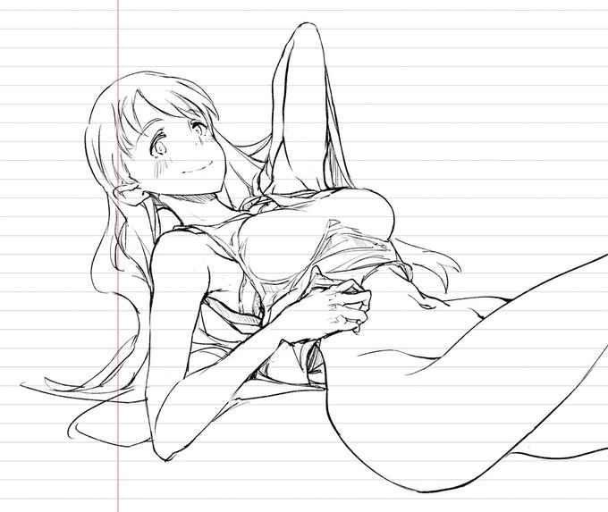 アタリ線も入れずにお姉さんを一発描きしてしまうアオヤマ少年の画力が末恐ろしい…末恐ろしい 