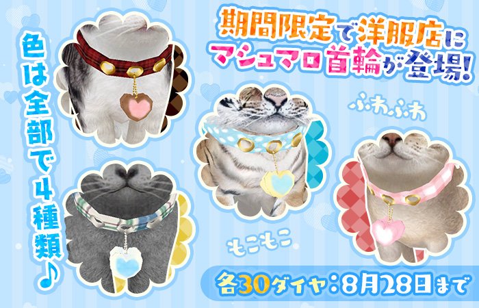 ふわふわでかわいい♪「マシュマロ首輪」が洋服店に期間限定で登場にゃ～♪
sp.age-corp.jp/tn/news/detail…
#てのニャン #猫
