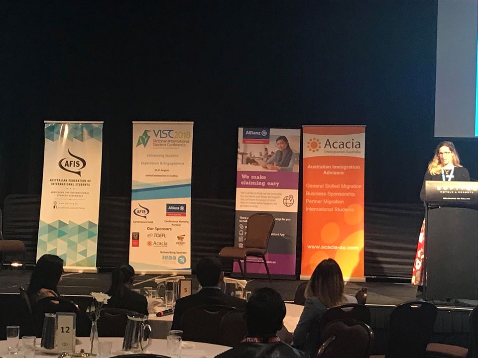 VISC2018's tweet image. Klara Major, speaking on behalf of Commonwealth Ombudsman, brought attention on education provider &amp;amp; services for international students - from VISA issues &amp;amp; workplace &amp;amp; education discrimination. Thank you, Klara Major for your time! 

#VISC2018 
#Conference
#Education
#Workplace