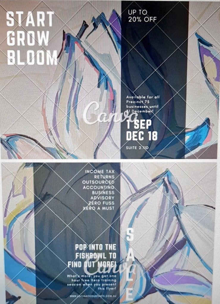 KylieParkerCA's tweet photo. Needed a flyer for the new office, thought I'd have a quick play in @canva and then voila 15 minutes later this is my design, sent to the printers, paid and on its way.
#oneeyedsupporter of @Xero
#precinct75
#Newtown #stpeters #Creative https://t.co/ny7zeW7kuH