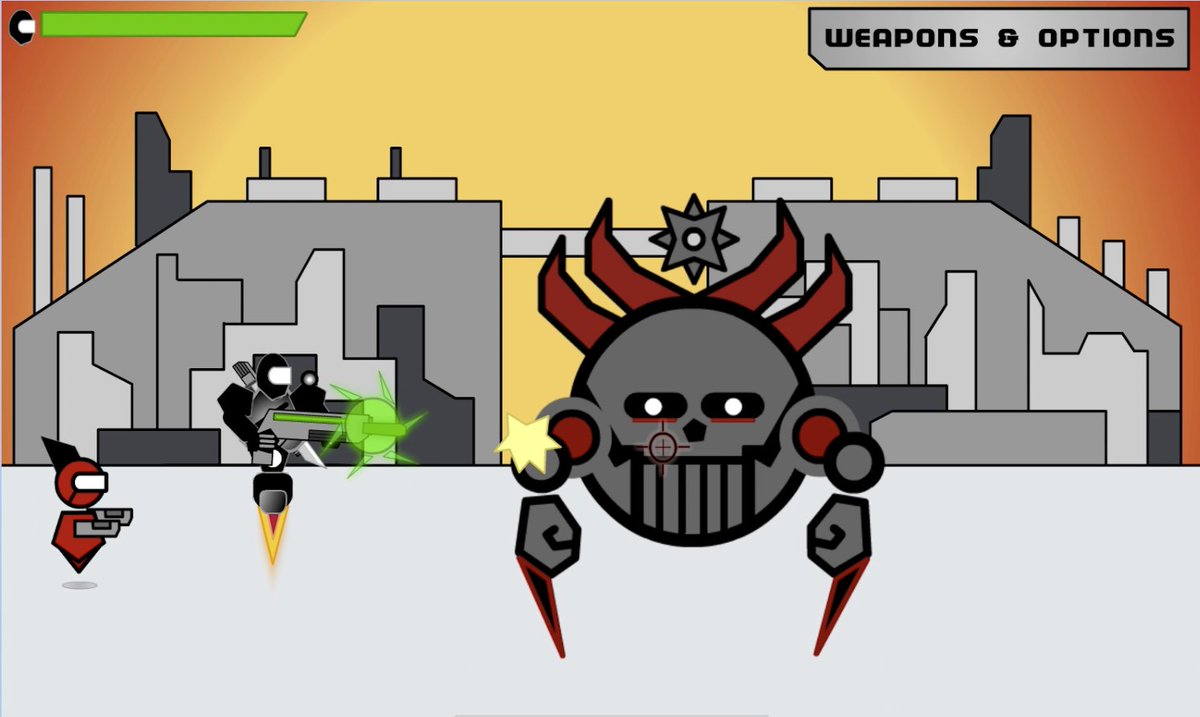 mrkenz0's tweet image. Reminiscing on unfinished #GameDev. Circa 2010. Flash vector art with code written in #ActionScript3. A fun time creating Evil Mech Bosses and various weapon options. My favorites were the Plasma Blaster and #Shuriken Shotgun. Looking to rebuild/finish this game using #Unity3D.