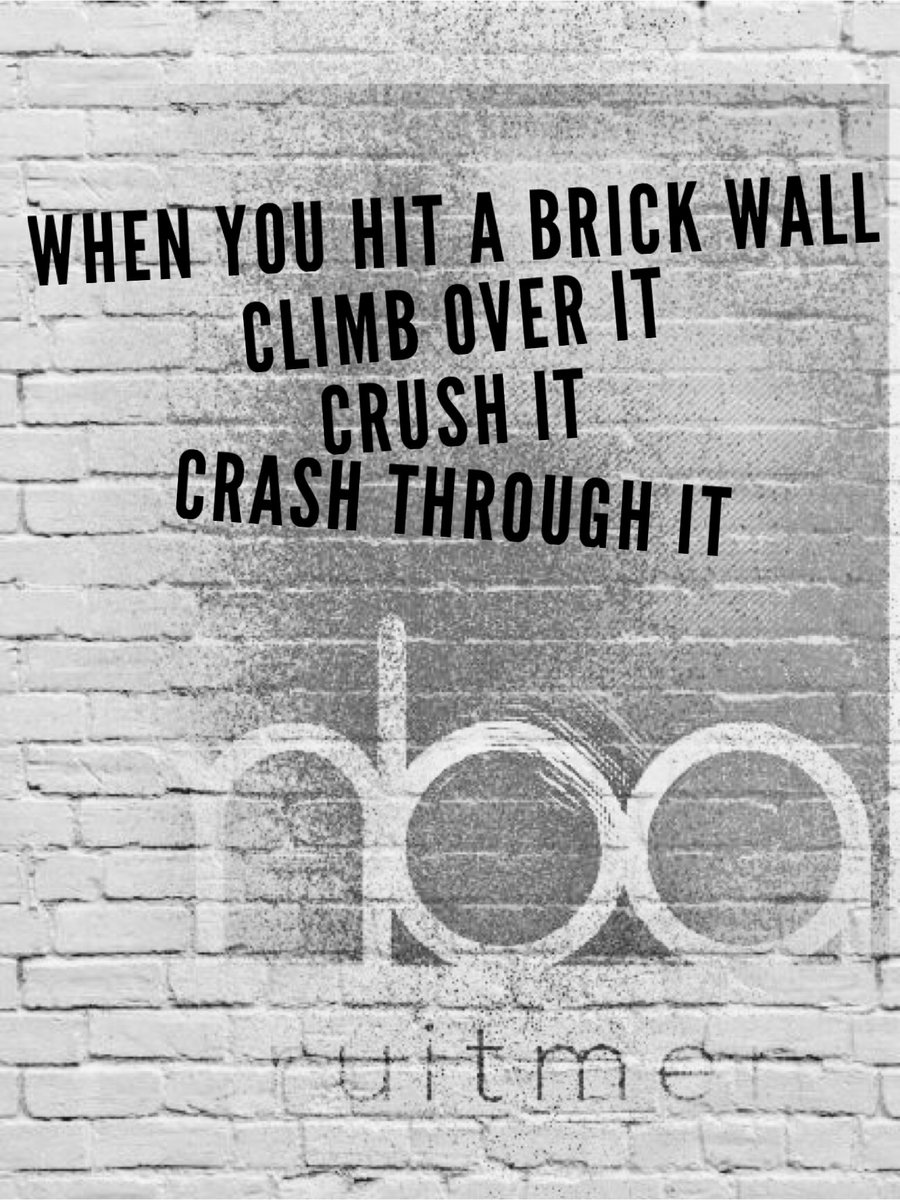 Tuesday motivation! Don’t give up! When you hit a brick wall climb over it, crush it, crash through it! #tuesdaythoughts #dontgiveup #rec2rec #manchester #recruiter #recruitmentopportunities #manchester #michaelbenjaminassociates