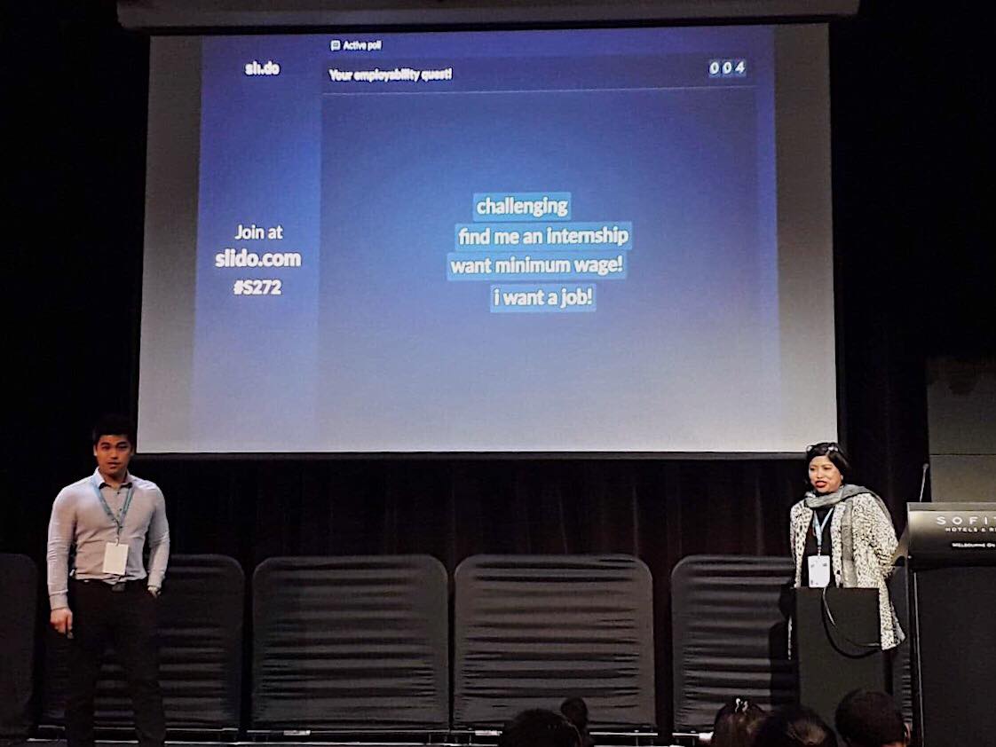 VISC2018's tweet image. Manorani Guy and Hao Tao together deliver an interactive session about the challenges of leadership, communication skill and work-based experiences in employability and how international students can overcome these barriers.

#VISC2018 #Conferences #Leadership #Employability