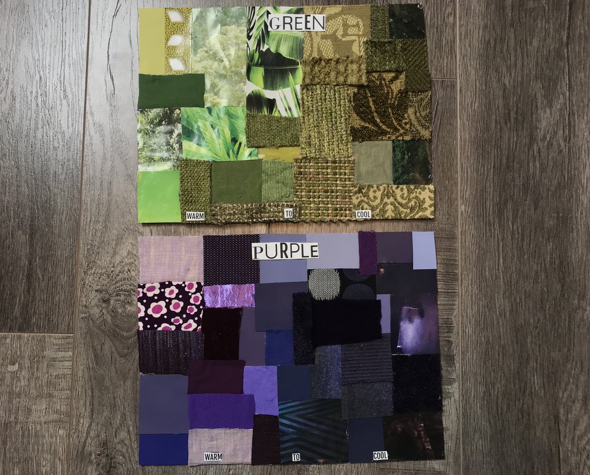 EllaFidm's tweet image. From a vision 💭 ↠  to final product! This was a project for my Color &amp;amp; Design Theory class showing warm to cool colors using texture! ☺️ #FIDMlife #FIDM  Follow me on Insta @ ellemcmurray to see more.