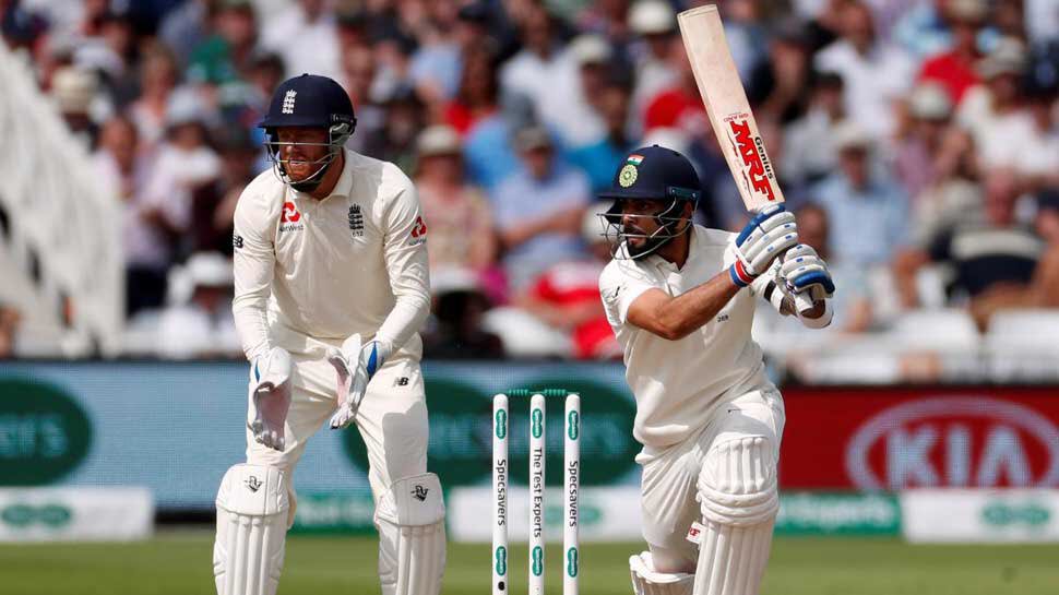 Oshaque18's tweet photo. Another hundred! This man is matchless.  @imVkohli #IndvsEng https://t.co/NHEz8f6bBj
