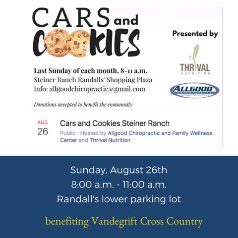 This Sunday 8-11 benefiting Vandegrift Cross Country.  You’ll see some really cool cars and meet some great people.  Free to th public and $5 to show your car.