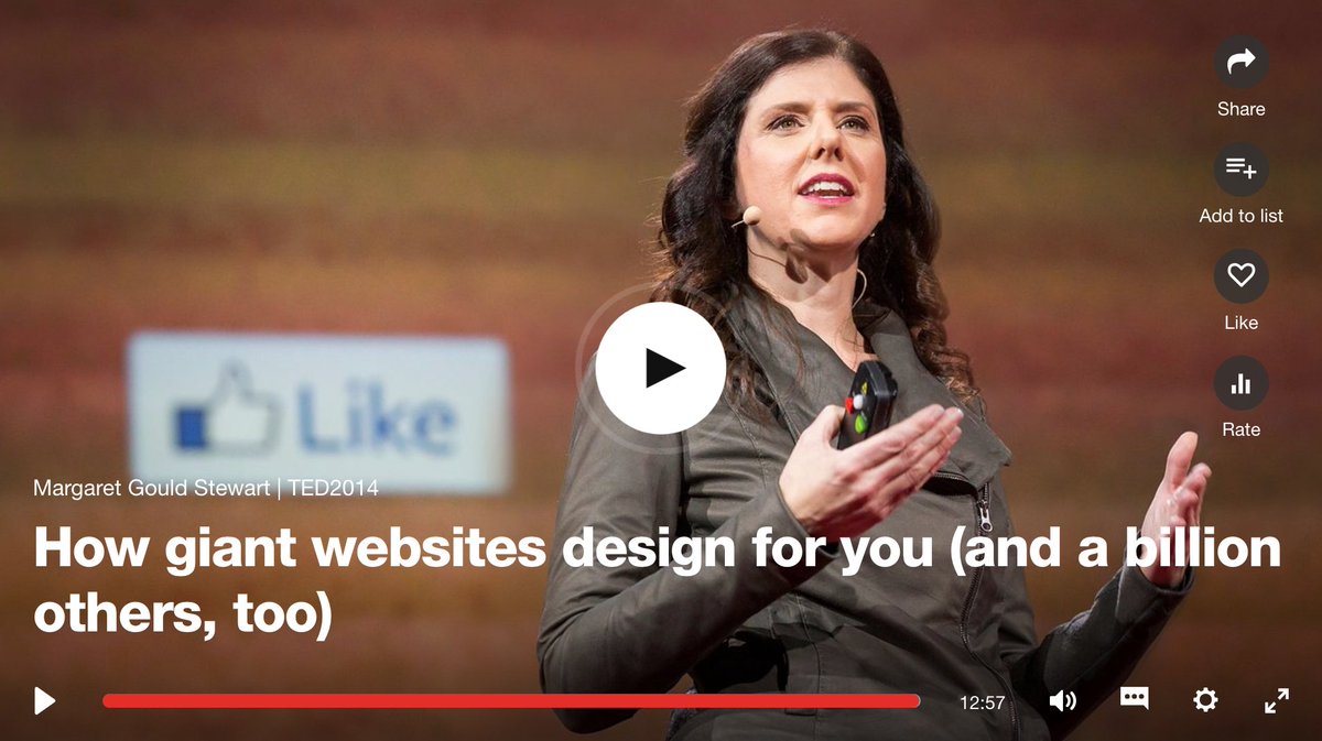 Designer for Facebook Margaret Gould Stewart talks about the process of designing for huge websites that are viewed by billions. A real insight into the process behind even the smallest of changes. bit.ly/2wgpxeq #UI #Userinterface
