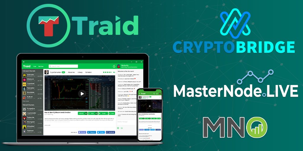🔥Great things are coming for #TRAID coin🔥

1. Getting listed on <a href="/CryptoBridge/">CryptoBridge</a>
2. Already listed on Masternode.live
3. MNO coming soon

Join Discord and invest in the future of crypto education.

➡️discord.gg/tEUt4aX
➡️TRAID.TV

#Masternodes