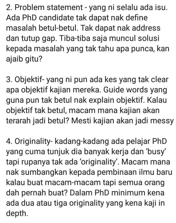 worknco's tweet image. Korang yang tengah siapkan thesis or FYP tu, bolehlah baca ni dan share dengan kawan kawan korang.

Ada beberapa kesalahan yang selalu dilakukan para pelajar PhD.

Credit: Mohammad Tazli Azizan