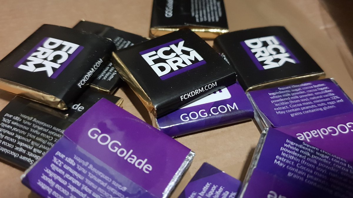 DRM-free chocolate, my favorite flavour. #GOG #Gamescom2018 #FCKDRM #Gogolade