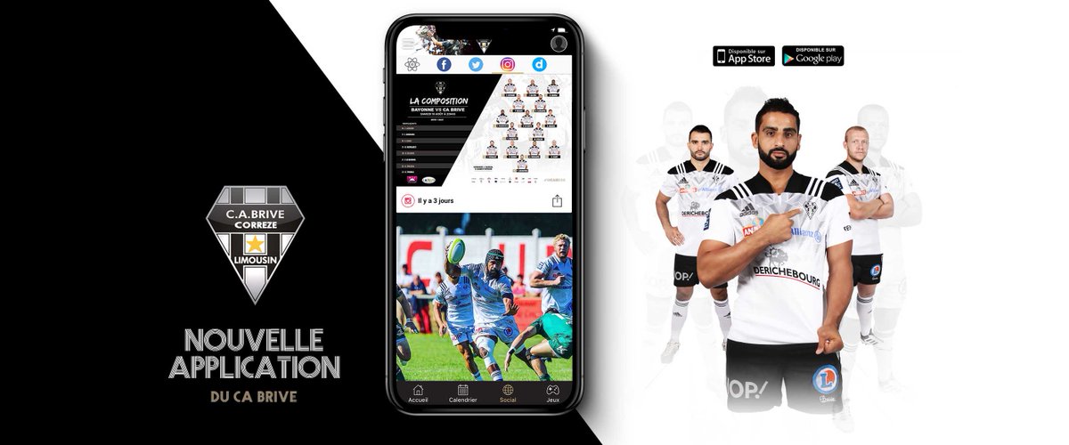 📲 Après le passage au Cashless, le club dévoile son application mobile disponible gratuitement sur l'Apple Store et sur Google Play dès maintenant!
N'attendez pas pour télécharger et découvrir l'application officielle du CA Brive.
#WEARECAB
🏴🏳️
👉 cabrive-rugby.com/index.php/news…
